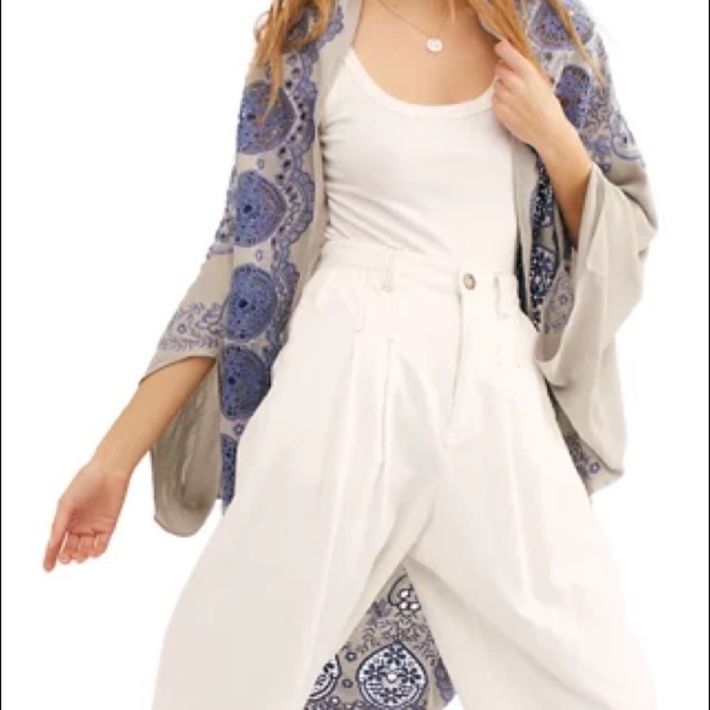 Free People Catania Embroidered Kimono